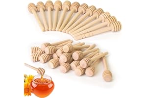48Pcs Wooden Honey Dipper, Honey Dipper Stick, 4 Inch Mini Honey Dipper, Honey Drizzle Comb Wand, Honey Server Stir Sticks, H