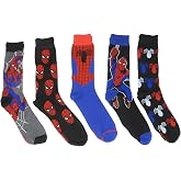 Hyp Spiderman Marvel Comics Character Men's Crew Socks 5 Pair Pack