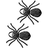 2PCS Black Spider Hair Clips for Women Girls Hiphop Metal Spooky Halloween Hair Clip With Stone Barrette for Styling Halloween Hair Accessories