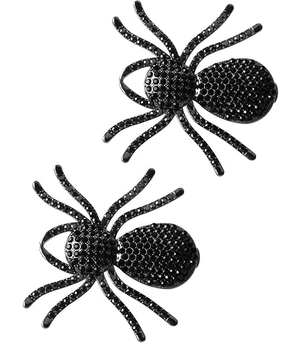 NWT ⚜️?️⚜️ Piper K rhinestones hinged spiders Halloween Bobby Pins set of 2 Amazon.com : 2 PACK Halloween Black Spider Pins Hair Clip  main image 4