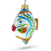 Coral Reef Ocean Fish Glass Christmas Ornament