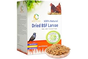 MEILLEURE 10lbs Dried Black Soldier Fly Larvae for Chickens - High Protein Chicken Food 100% Natural - BSF Larvae More Calcium Than Dried Mealworms, Chicken Treats for Laying Hens Ducks Birds