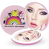 Impressions Vanity Hello Kitty and Friends Core LED Compact Mirror for Purse, Lighted Travel Makeup Mirror with 3X Magnification, Daylight LED Lighting, Adjustable Brightness and Soft Touch Sensor
