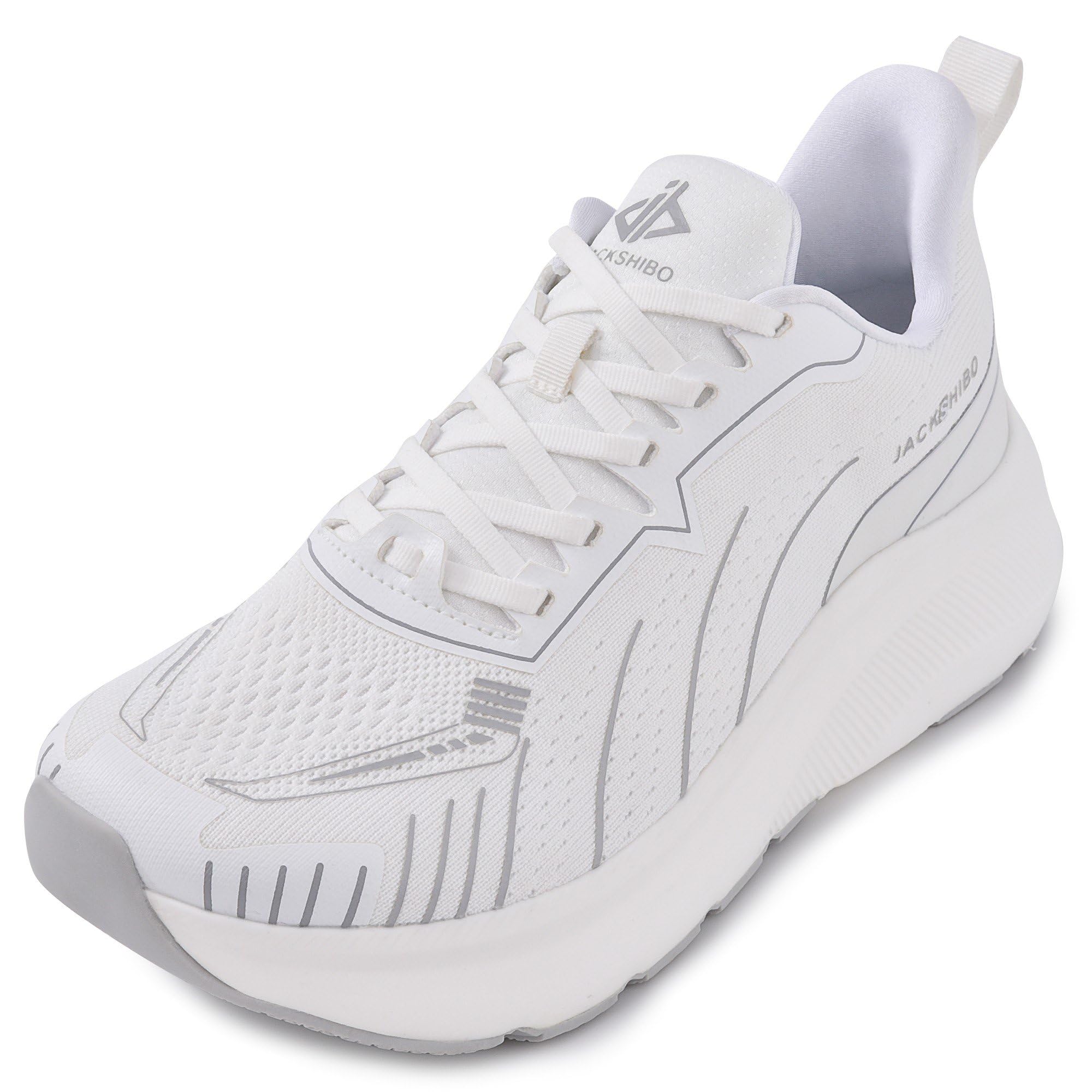 Photo 1 of JACKSHIBO Slip in Men Hands Free Wide Toe Box Shoes Slip on Arch Support Wide Sneakers for Running Walking Tennis Athletic Plantar Fasciitis Orthopedic Shoe Zero Drop Cushion Thick Sole Width Shoes