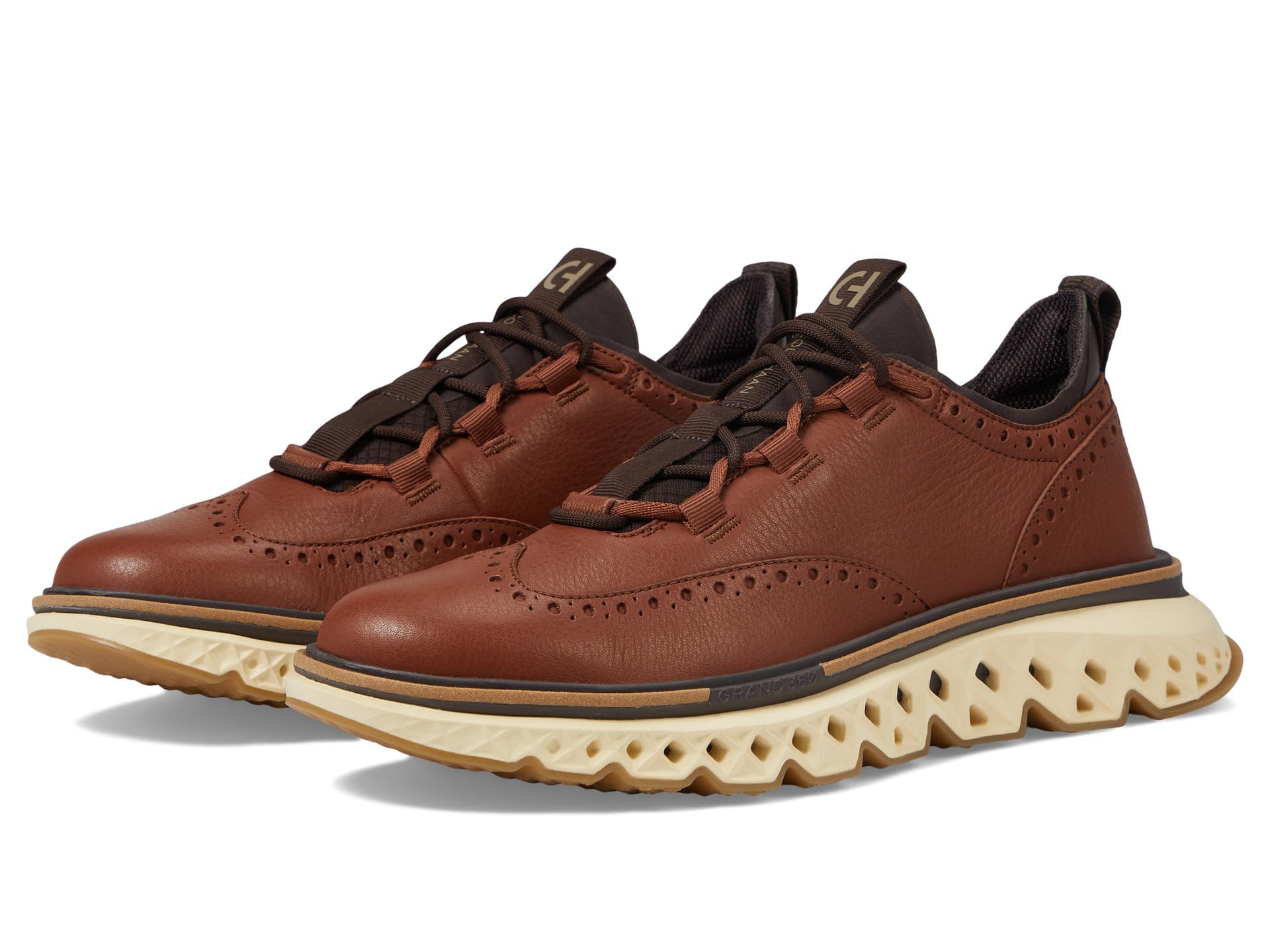 Cole Haan Men’s 5.Zerogrand Wing Oxfords, Dark Sequoia/Alabaster Gleam, 10-W US
