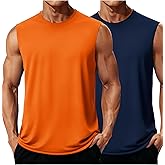 MAGCOMSEN 2 Pack Men's UPF 80+ Tank Tops Quick Dry Workout Gym Sleeveless Muscle Shirts Cooling Summer Beach Swim Shirt