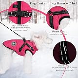 Poseca Dog Coat with Harness Winter Jacket for All Sizes Reflective Water view 2