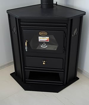 Estufa de leña chimenea de esquina modelo Solid Fuel Log quemador