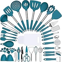 Silicone Kitchen Utensils Set, Umite Chef 43 pcs Silicone Cooking Utensils Set for Nonstick Cookware, Kitchen Tools Set-Silic