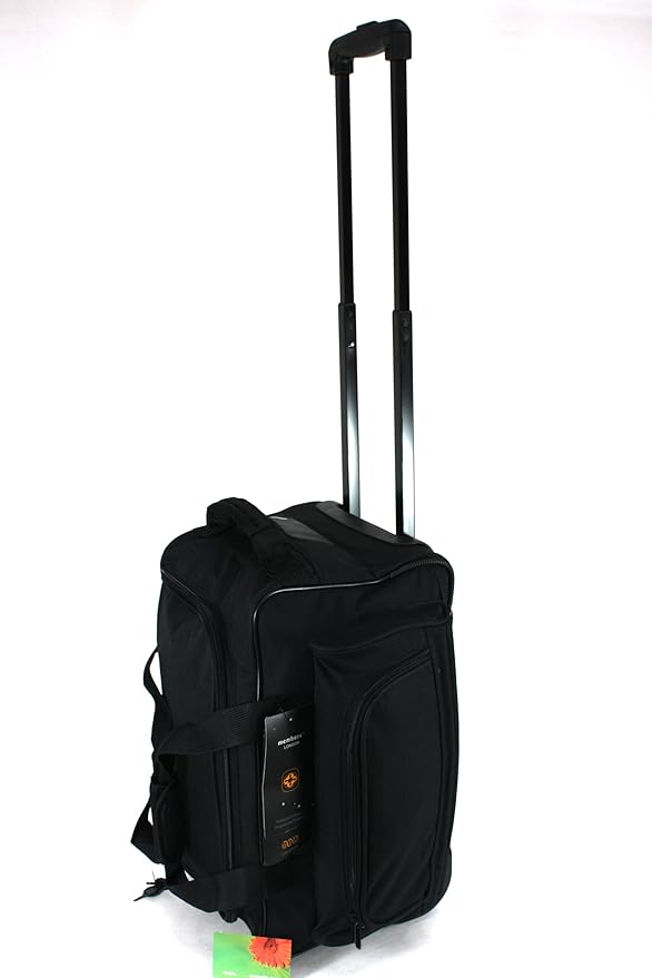 Black 18" Wheeled Holdall, Cabin Flight Bag, Superlight 2KG Amazon.co