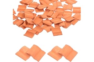 Vaguelly 50pcs Mini Bricks Miniature Bricks Roof Tiles Figurines Fake Red s Flooring Red Wall Roof Tiles Model s for Crafts Accessories Child Clay Manual