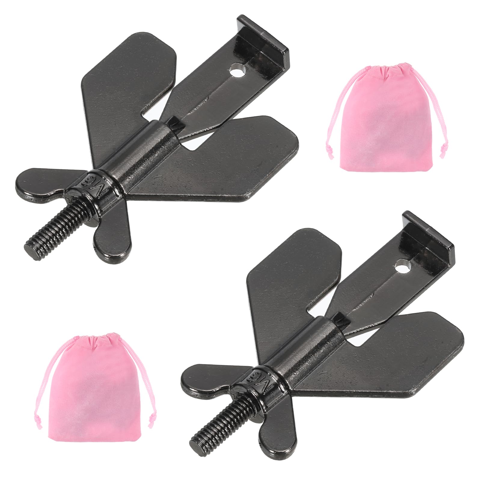 PATIKIL Portable Security Door Lock 3.15x1.97inch, 2 Pack Adjustable Hotel Door Lock Devices with Storage Bag for Enhanced Safety Travel Hotel Home, Coffee