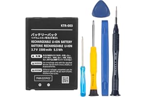JUBOTY [1500mAh Capacity KTR-003 Battery for Nintendo New 3DS N3DS Handheld Gaming Console, 3.7V Rechargeable Li-ion New 0 Cycle Internal New Upgrade Battery Replacement with Repair Tool