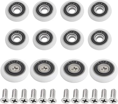 Lemiyoo 12 Sets Shower Door Wheels Rollers Replacement 23mm 25mm Curved Runners