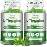 Oakevlp Liposomal L-Theanine 1200mg Gummies,Complex Magnesium GABA,5-HTP,Ashwagandha etc for Calm, Zzz &amp; Relaxation Support for Adults,Children &amp; Elderly,Liposomal Enhance 98% Absorption