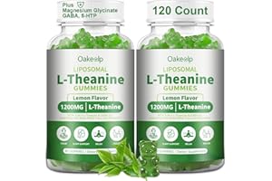 Oakevlp Liposomal L-Theanine 1200mg Gummies,Complex Magnesium GABA,5-HTP,Ashwagandha etc for Calm, Zzz & Relaxation Support for Adults,Children & Elderly,Liposomal Enhance 98% Absorption