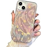 I-MGAE-IN-AR Phone Hard Case 6.1 inch Compatible with iPhone 15 Case 2023 Release Slim Holographic Fade Star Women Girls, Hard PC Shockproof Protective Design