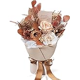 TINGE TIME Preserved Flowers Bouquet, Flowers for Delivery, Birthday Gifts for Women, Eternal Roses Bouquet for Grandma Wife Anniversary (Nude Color & Pale Coffee)