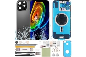 ReuWeu Rear Back Cover Glass Replacement Compatible with iPhone 16 Pro All Carriers 6.3" + Pre-Installed Plate and Camera Frame + Professional Tools (Black)