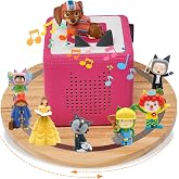 Gieanoo 360&deg;Round Turntable for Tonies Shelf for 10-20 Characters,Natural | for Tonies Shelf 360&deg;Round Turntable Compatible with TonieBox 1&amp;2 Pine Wood ToniesBox Figures Storage Organizer for Kids Room