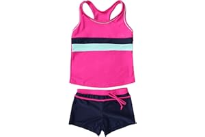 JerrisApparel Little Girls' Summer Two Piece Boyshort Tankini Kids Swimsuit