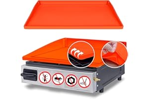 Wrpaulk 17" Silicone Griddle Mat Cover for Blackstone,Full Coverage Food Grade Griddle Grill Mat,Protects Grill Year-Round from anmial,Debris and Rust,Color:Orange