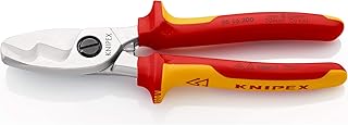 KNIPEX 95 16 200 Kabelschere mit Doppelschneide isoliert mit Mehrkomponenten-Hüllen, VDE-geprüft 200 mm