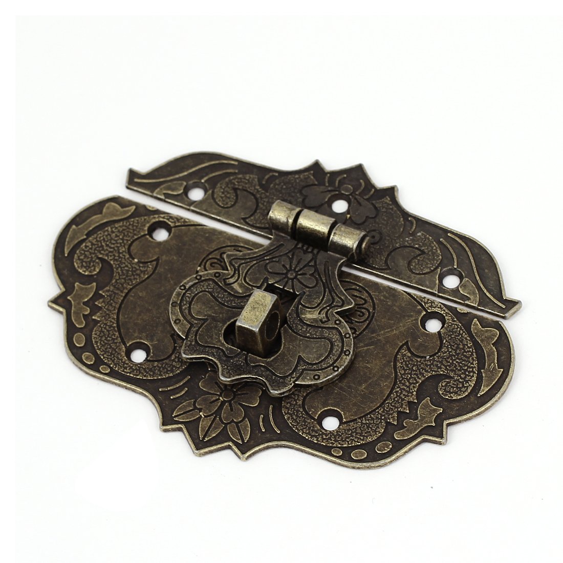 Sourcingmap Wooden Case Chest Toolbox 86mm x 65mm Clasp Hasp Latches Bronze Tone