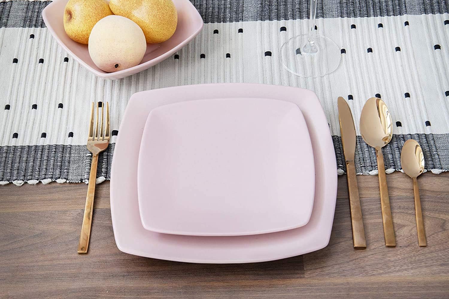 Creative Tops Square Dinner Set, Pink, 12 Piece Service for 4 - Image 5
