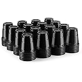 HAOZAN 100ct 2oz Mini Black Shot Glasses, Disposable Small Plastic Cups for Parties, Weddings, Events – Bulk Pack