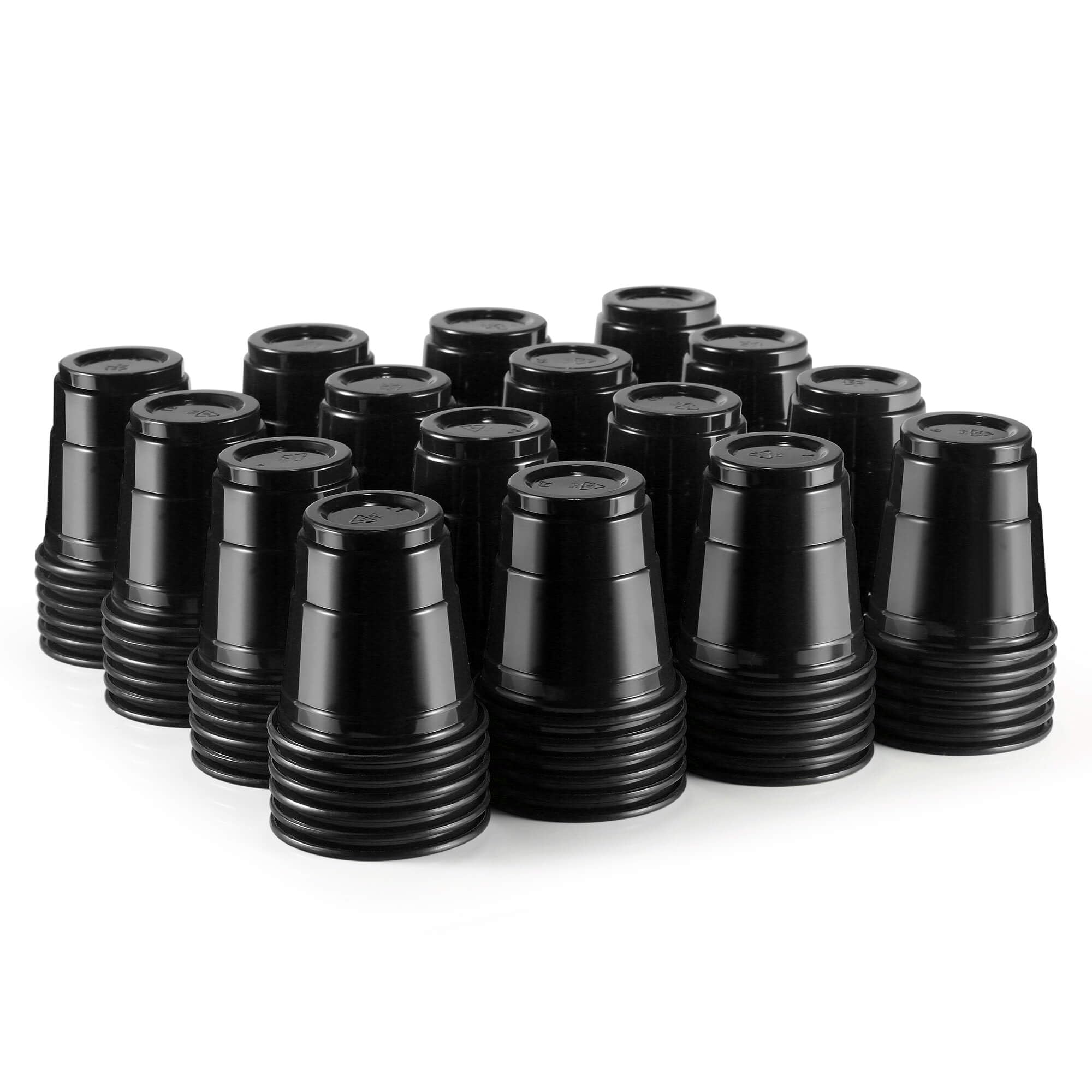 Photo 1 of HAOZAN 100ct 2oz Mini Black Shot Glasses, Disposable Small Plastic Cups for Parties, Weddings, Events – Bulk Pack
