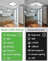 zemty LED Ceiling Light 29cm 36W 3240LM Waterproof Flush Mount Square view 6