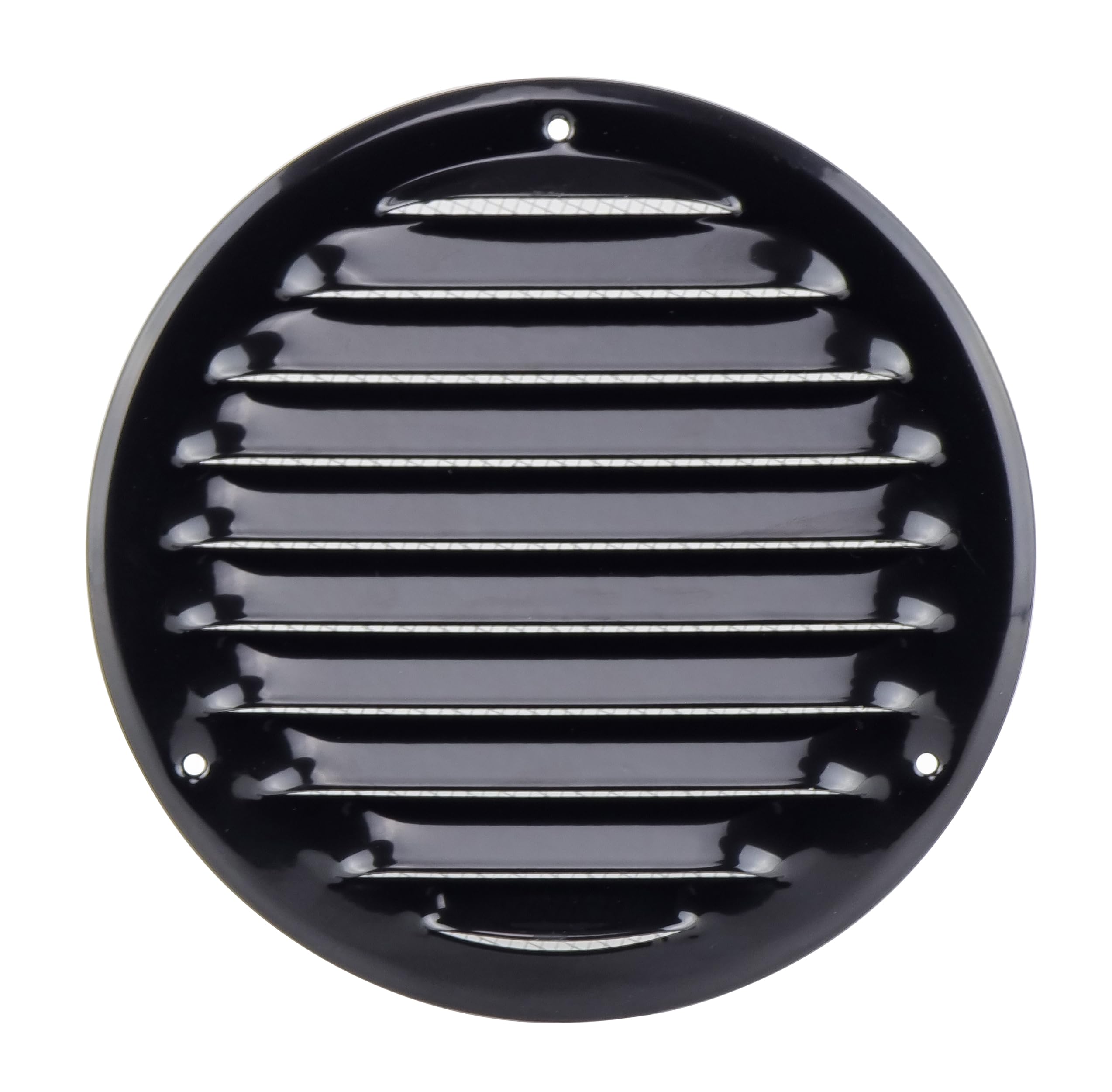 Steinberg14 Black 125mm Metal Air Vent Cover with Insect Mesh - 5 inch Round Ventilation Grille