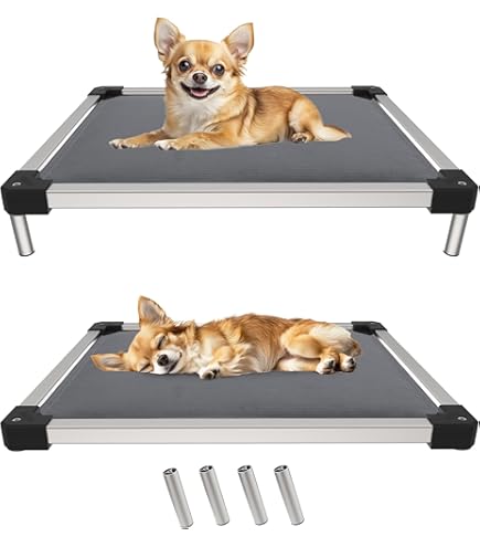 Cama Elevada Para Perro Grande De Malla Lavable Transpirable Negro