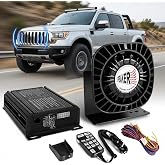 Emergency Police Siren Speaker Kit, 200W Multi-Tones Emergency Sirens PA System Extra Slim Speaker with Handheld Microphone, Car Alarm Megaphone for 12V Vehicles, Tow Truck Pickup Ambulance SUVs