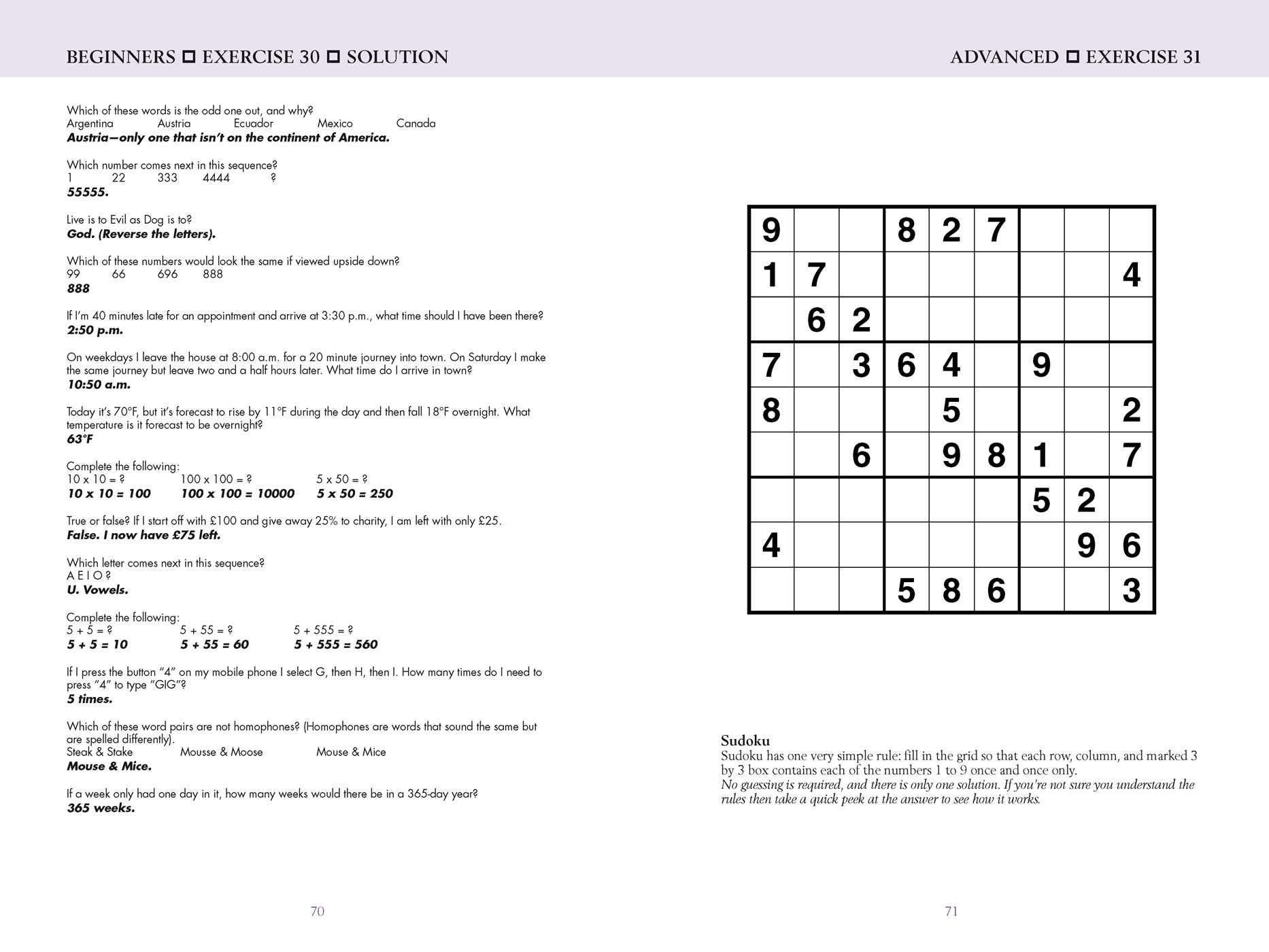 Mensa® 10Minute Brain Teasers BrainTraining Tips, Logic Tests, and