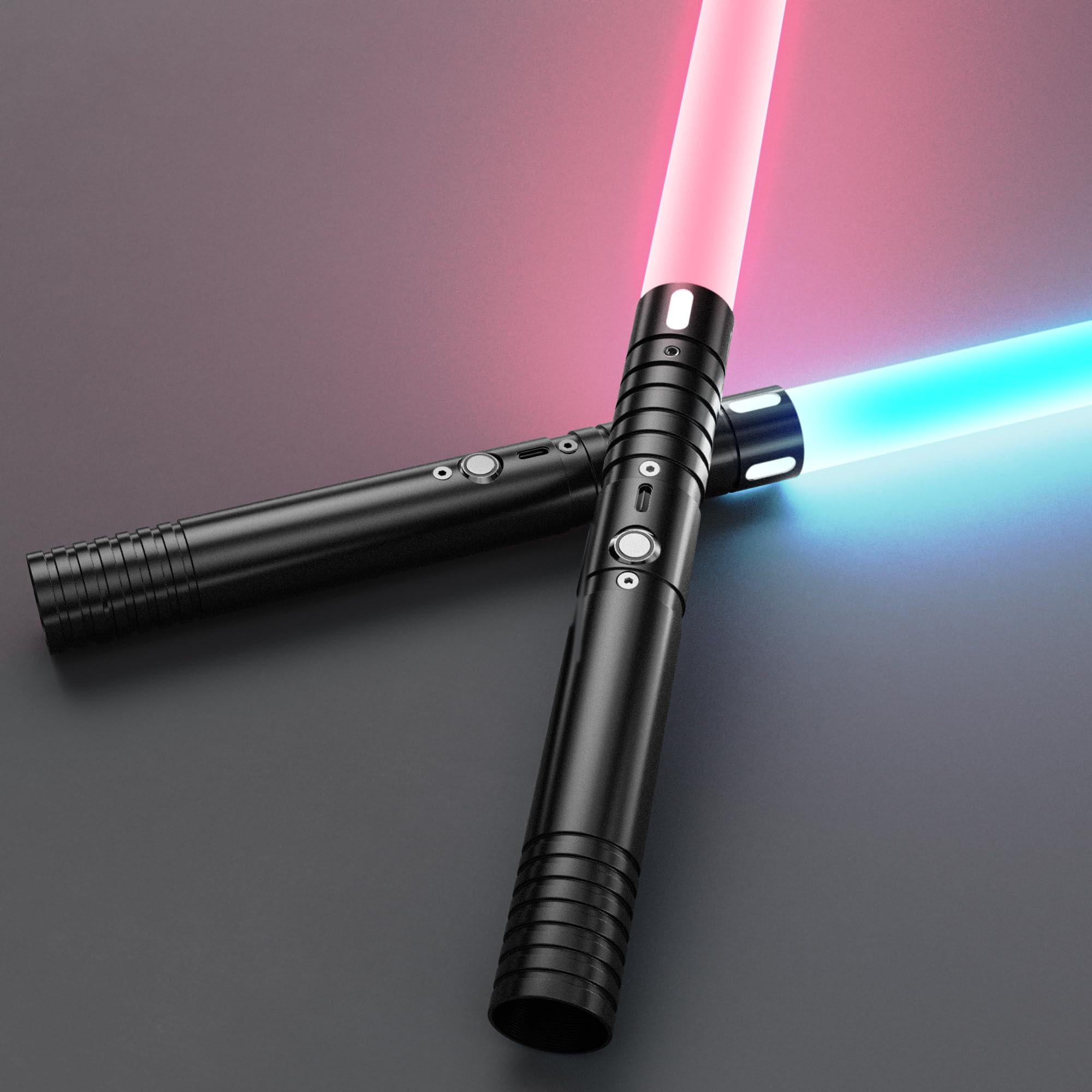 Photo 1 of 2 in 1 Dueling Lightsaber, Heavy Light Sabers with RGB 20 Colors, USB Rechargeable with FX Sound and Motion Sensors, Light Saber Sword Toy for Adults Christmas Halloween Cosplay?91cm/36inch)