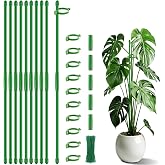 Plant Support Stakes 15 Inch for Indoor Plants,10 Pcs SupKing Orchid Sticks with Clips Garden Stake Extended for Outdoor Potted Tomato Rose Vegetables House Palnts Comes with 20 Plants Ties
