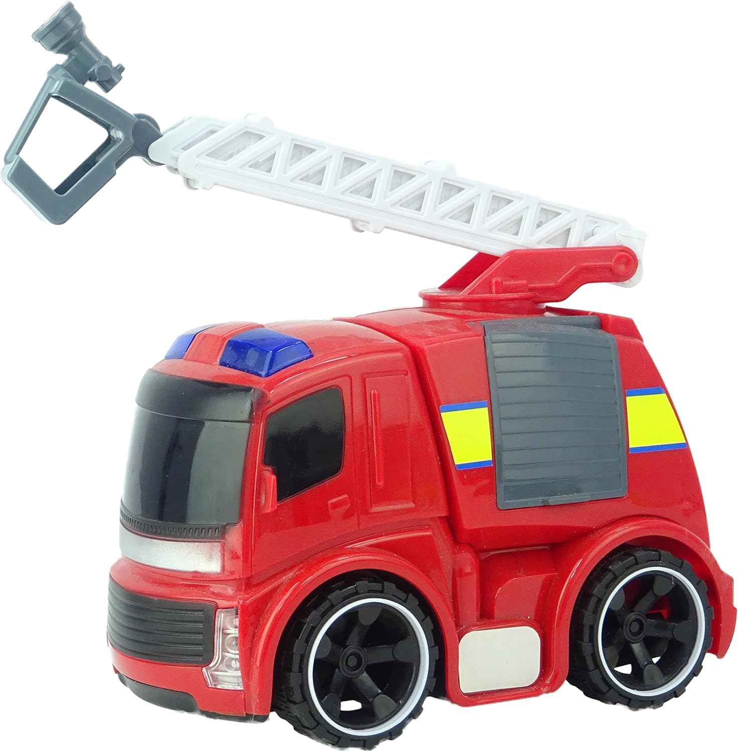 Toyland® 24.40cm Fire Engine With Ladders Vehicle - Light & Sound Friction Power - Die Cast Vehicles - Kids Toys