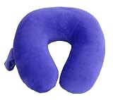 Wolf Essentials Kids Travel Neck Pillow - Cozy Soft Microfiber, Compact Design for Airplane, Car Seat, or Toddler Travel Support – Purple