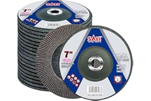 Sali 10 Pack Flap Disc 40 Grit 7" x 7/8-Inch Sanding Disc Bevel Type #29 Premium and Industrial Grade Angle Grinder Grinding Wheel High Performance Edge Grinding