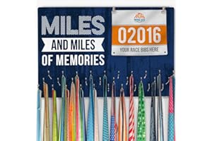 Gone For a Run Hooked on Medal Display for Runners - Medal & Race Bib Holder - Multiple Designs