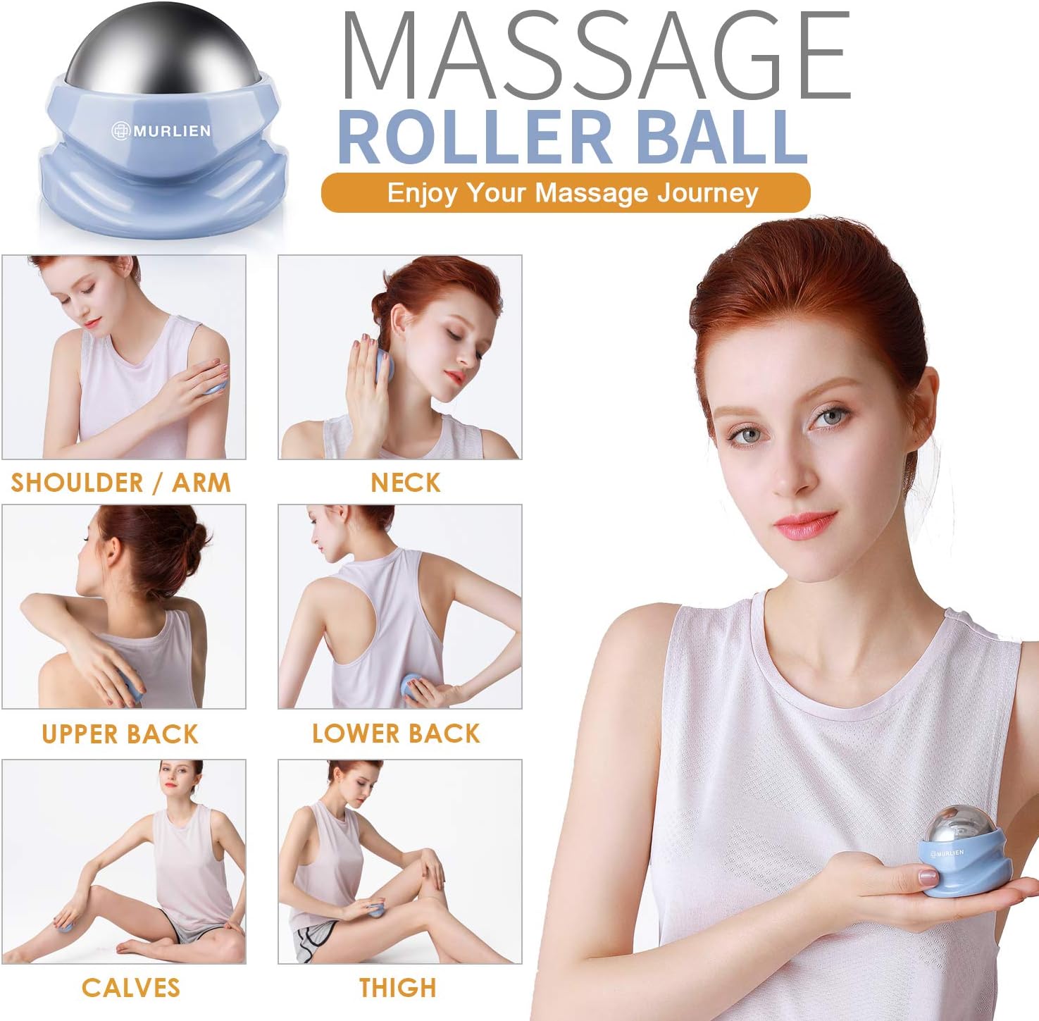 MURLIEN Ice Therapy Massage Roller Ball, Manual Massager for Trigger