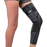 Caspe 2 or 1 Pack Full Leg Compression Sleeve with Strap–Long Length Leg Compression Support for Running, Basketball, Cycling, Workout & Sports – Non-Slip Thigh Knee Calf Support for Men & Women