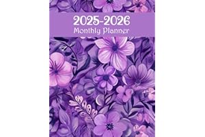 2025-2026 Monthly Planner: Large Purple Floral Jan-Dec Two 2 Year Calendar Organizer for Users Who Love to Keep It Simple and Only Want the Monthly Pages