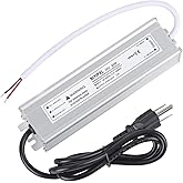 LED Driver 60 Watts 24V DC Low Voltage Transformer, Waterproof IP67 LED Power Supply, Adapter with 3-Prong Plug 3.3 Feet Cable for Any 24V DC led Lights, Computer Project, Outdoor Light