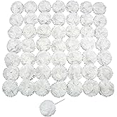 DH EYB Silk Carnation Flower, 50 Artificial Flowers, Used for Wedding Decoration DIY Handmade Flowers, Carnation Flower Diameter 3.5 Inches and 6 Inches Stem (White)