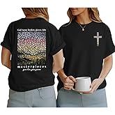 Kelxjia Christian Jesus Shirts for Women Faith God Shirt Inspirational Graphic Tees Religious Bible Verse Tshirt Cross Tops