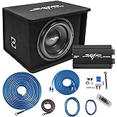 Skar Audio Single 12" Complete 1,200 Watt SDR Series Subwoofer Bass Package - Includes Loaded Enclosure with Amplifier