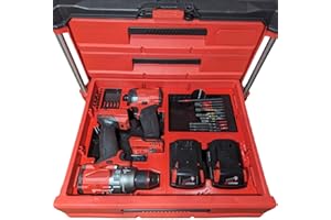 Toolitek M18 Tool Insert Organizer compatible with Milwaukee PACKOUT 3-Drawer & 2-Drawer – Fits M18 FUEL Gen 4 Hammer Drill (